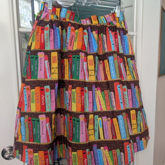 Like NEW Modcloth Literary Flirt A-Line Skirt - M - Picture 3 of 8